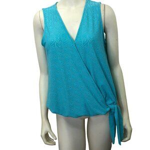 MICHAEL KORS $78 EYELET WRAP TOP MD‎ NEW WITH TAG